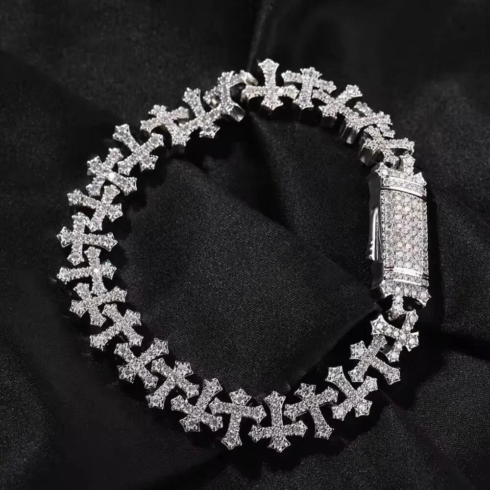 Cross Bracelet Cz 8 Inch